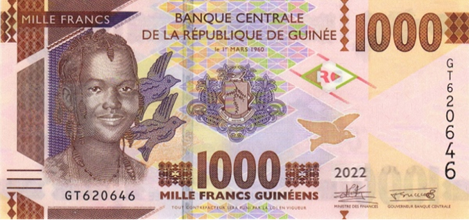 (891) ** PNew (PN48d) Guinea -1000 Francs (2022)